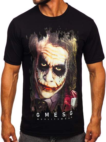 Crna majica muška s printom Bolf 192245