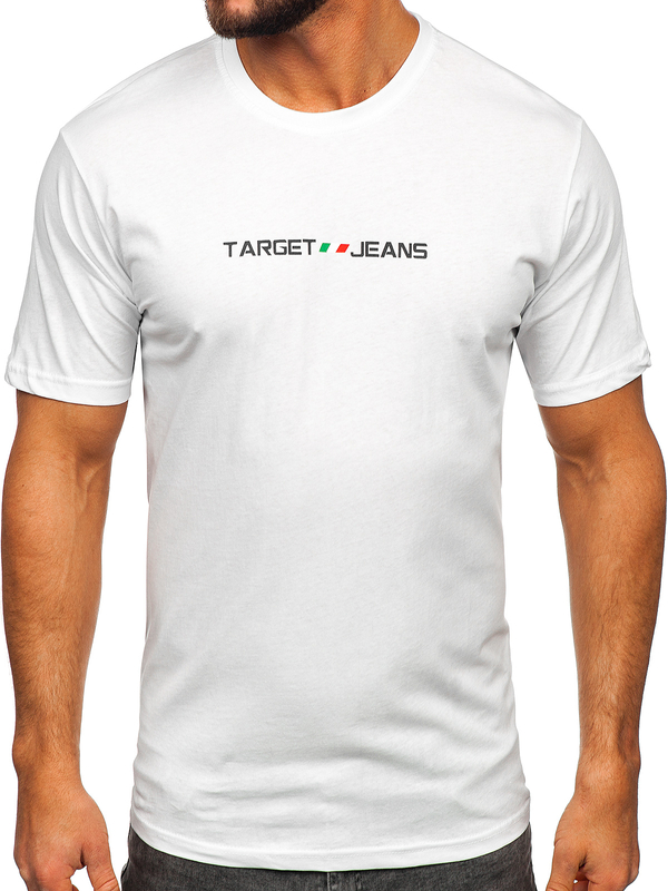 Bijela pamučna majica muška s printom Bolf 14761