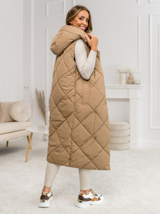 Camel duga podstavljena jakna za žene Bolf 5M3165