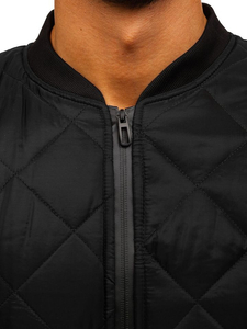 Kurtka męska przejściowa bomberka czarna Denley AK76-A