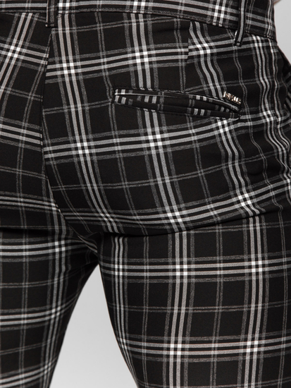 Elegantne muške hlače na kockice Crna Bolf 184167