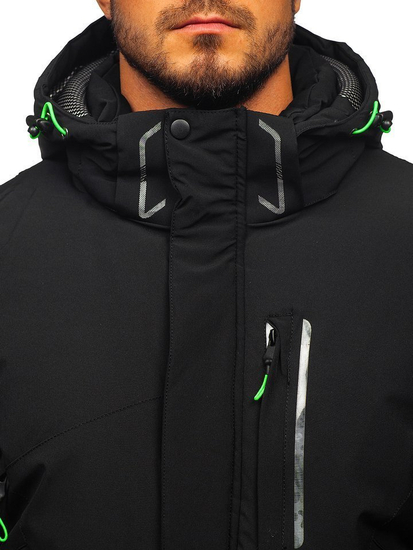 Zimska jakna muška skijaška crno-zelena Bolf 1910