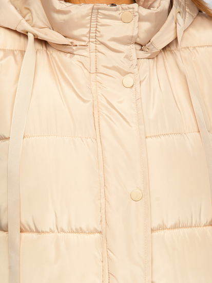 Bež duga prošiveni prsluk ženski oversize Bolf 81276