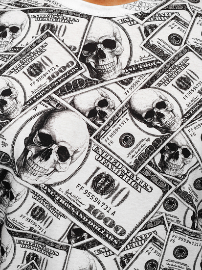 Bijela majica muška s printom Bolf 14907