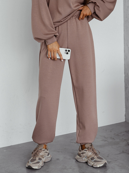 Ženski dvodijelni trenirke komplet s kapuljačom cappuccino Bolf 525