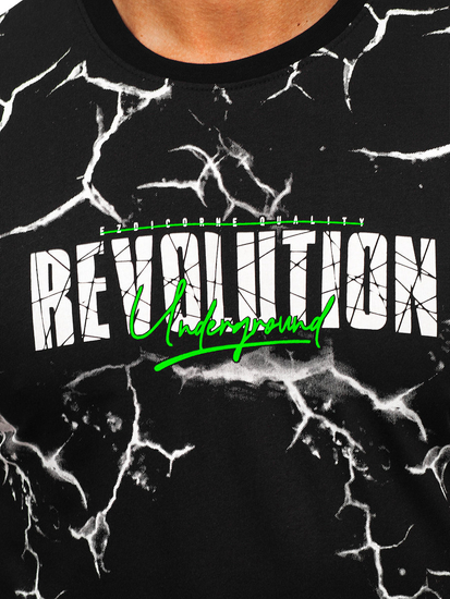 Crna pamučna muška majica s printom Bolf 14717