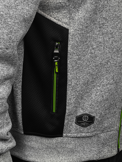 Muška lagana jakna s uspravnim ovratnikom Sivo Bolf TC1232