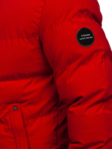 Crvena prošivena muška zimska parka jakna Bolf 7330