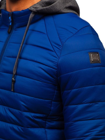 Jakna muška prijelazna sportska tamnoplava Bolf AB033