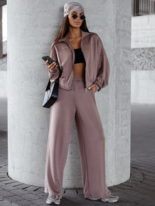 Ženski dvodijelni trenirke komplet na patent cappuccino Bolf 821109