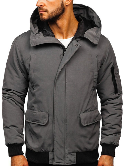 Jakna muška prijelazna siva Bolf 2019005