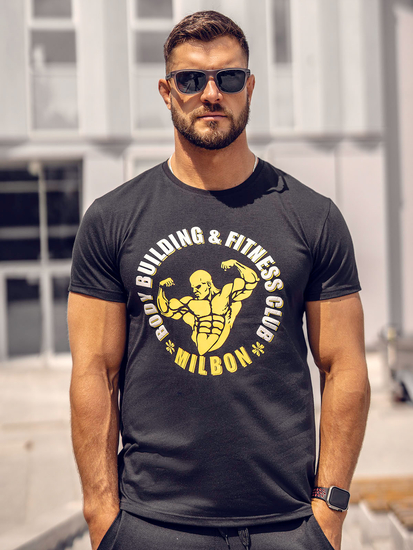 Crna muška majica s printom Bolf Y70015A