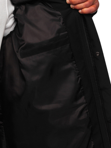 Muška dugačka prošivena zimska jakna Crna Bolf 31M5009