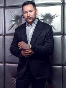 Muška crna baršunasta jakna Bolf 24410