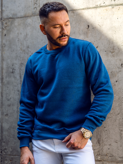 Indigo dukserica muška bez kapuljače Bolf 2001A