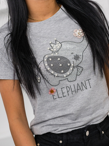 Ženska majica s printom Sivo Bolf 96T625