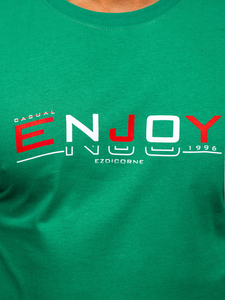 Zelena muška pamučna majica Bolf 14739