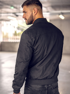 Crna dvostrana prijelazna muška bomber jakna Denley 84M3005A