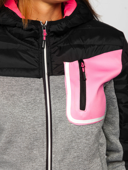 Ženska sportska majica-jakna s kapuljačom crna Bolf KSW4006A1