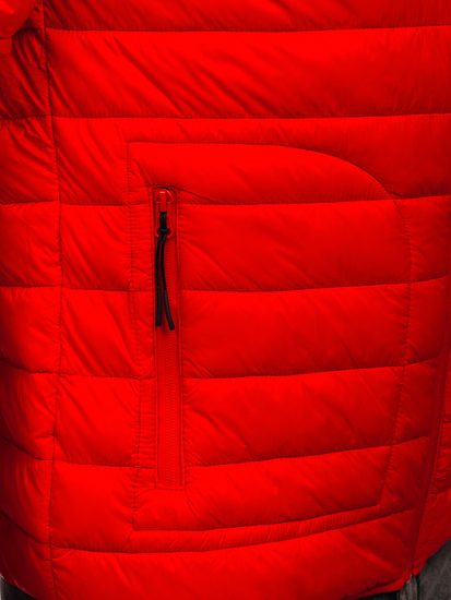 Crvena prošivena muška prijelazna jakna Bolf 13007