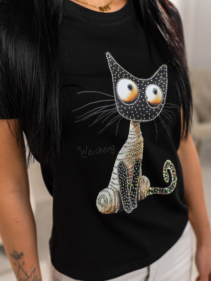 Ženska majica s printom Crna Bolf 95T2515