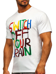 Muška majica s printom bijela Bolf 1181