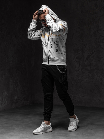 Bijela muška dukserica sa patentnim zatvaračem sa kapuljačom Bolf 27B8125A1