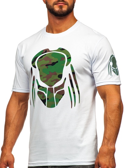 Bijela pamučna muška majica s printom Bolf 192379