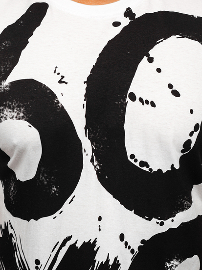 Bijela muška majica s printom Bolf 0303