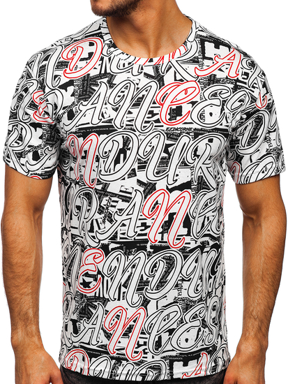 Bijela majica muška s printom Bolf 14906