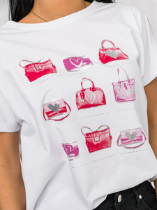 Ženska majica s printom Bijela Bolf 95T2531