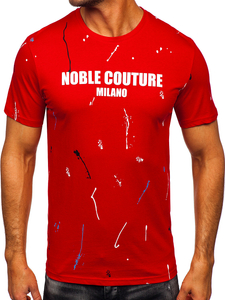 Muška pamučna majica s printom Crvena Bolf MPO3443