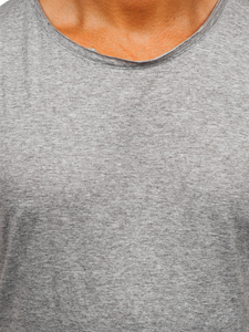 Siva pamučna muška potkošulja bez printa Bolf 1205