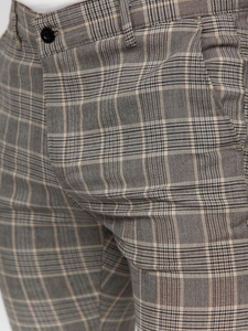 Elegantne muške hlače na kockice Bež Bolf 184171