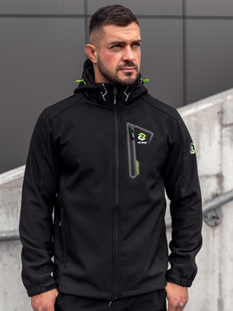Crno-zelena muška prijelazna jakna softshell Bolf WX085