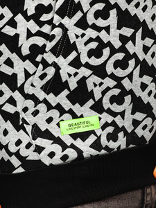 Crno-siva s printom dukserica muška s kapuljačom Bolf HW2320