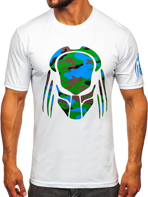 Bijela pamučna muška majica s printom Bolf 192379-1