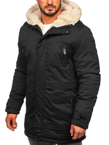 Crna muška zimska jakna parka Bolf 22M51