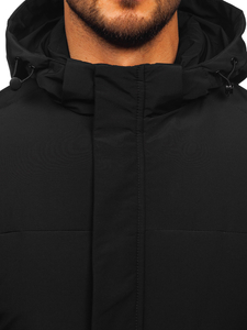 Muška dugačka prošivena zimska jakna Crna Bolf 31M5009