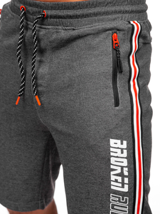 Kratke muške sportske hlače antracytowo-pomarańczowy Bolf Q3884