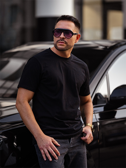 Majica muška bez printa crna Bolf 14291