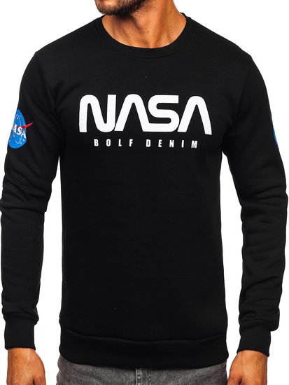 Crna muška majica s printom bez kapuljače Bolf 146955