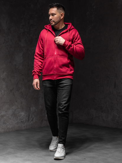 Muška dukserica s kapuljačom bordo Bolf 2008A1