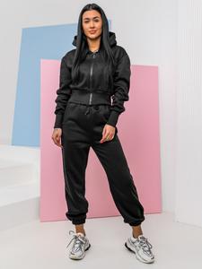 Crni dvodijelni komplet ženske trenirke Bolf 8C79