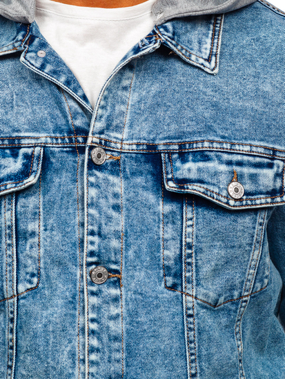 Tamnoplava muška jakna od trapera s kapuljačom Bolf HY958