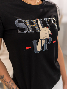 Ženska majica s printom Crna Bolf 95T2501