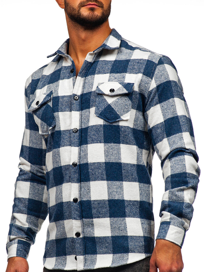 Plava košulja muška od flanela dugih rukava Bolf 20723