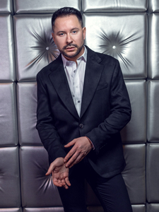 Muška crna baršunasta jakna Bolf 24410