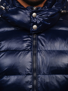 Tamnoplava prošivena muška zimska jakna Bolf 9981