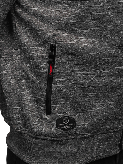 Muška topla majica s kapuljačom Sivo Bolf TC1307